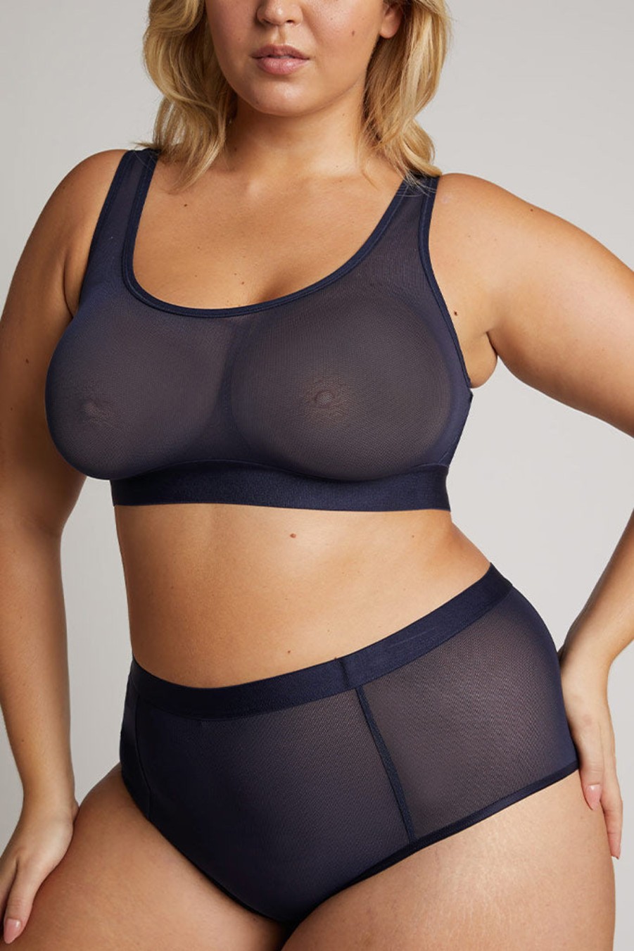 Bras Negative Underwear | Sieve Bra Top Navy