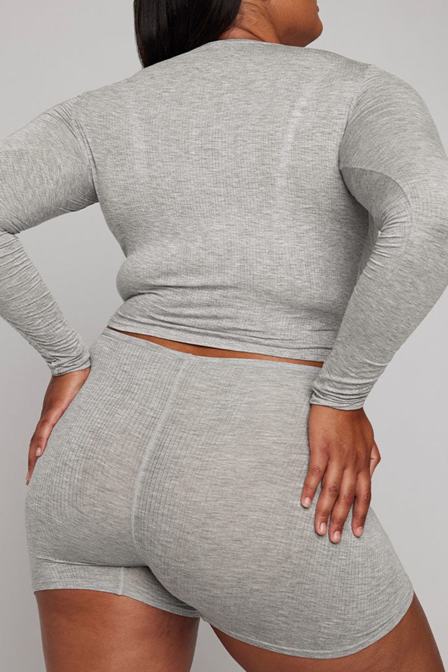 Lounge Negative Underwear | Whipped Baby Long Sleeve Heather Grey