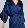 Sleep Negative Underwear | Eclipse Silk Mini Robe Navy