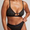 Underwear Negative Underwear | Eyelet Lace French Cut Brief Black