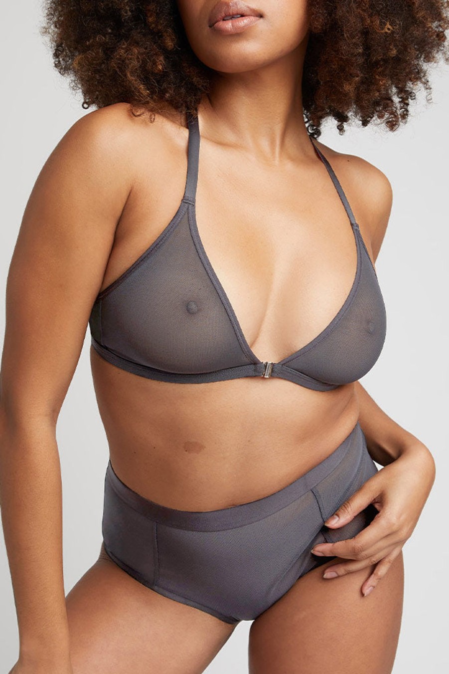 Bras Negative Underwear | Sieve Racerback Bra Graphite