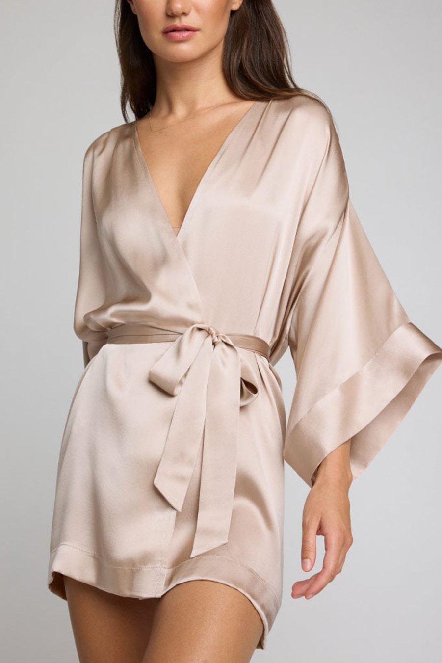 Lounge Negative Underwear | Eclipse Silk Mini Robe Fizz